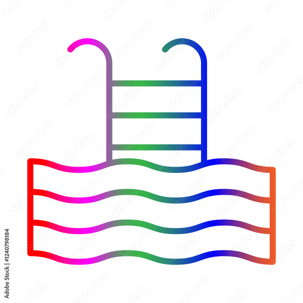 Swimming pool line gradient icon Swimming pool line gradient icon