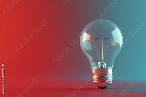 light bulb on red background