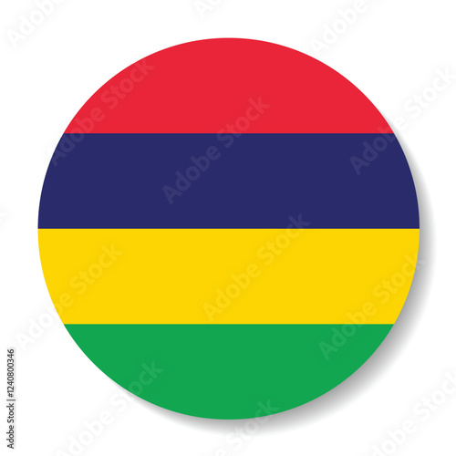 Free Download Flag of Mauritius. Flag icon. Standard color. Circle icon flag. Computer illustration. Digital illustration. Vector illustration. - GFXLoad
