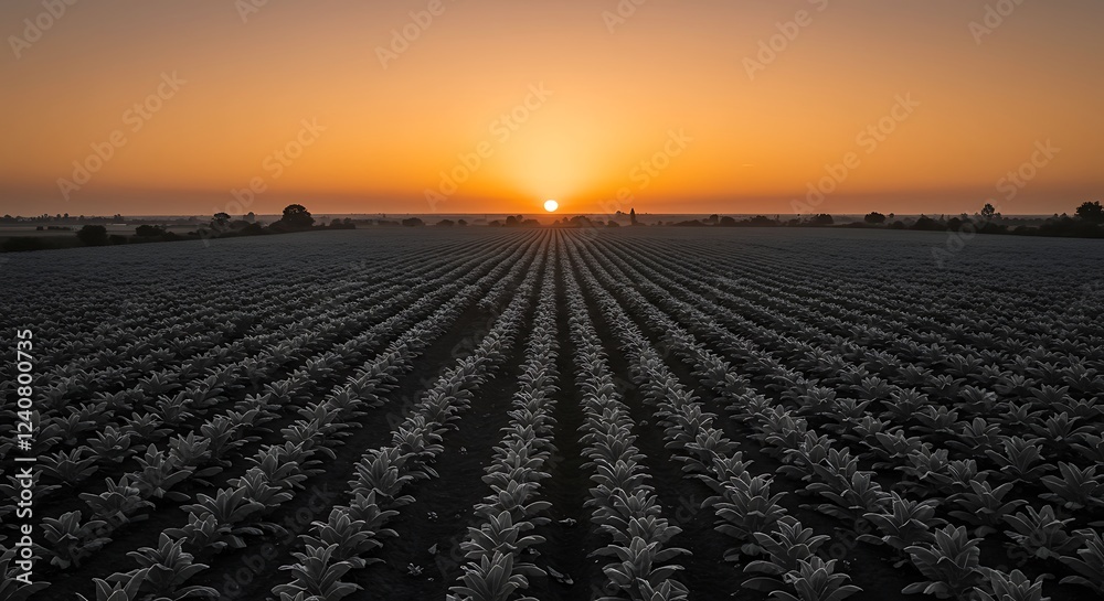Obraz premium winter sunset in the netherlands