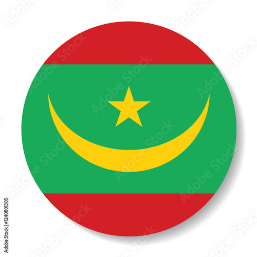 Free Download Flag of Mauritania. Flag icon. Standard color. Circle icon flag. Computer illustration. Digital illustration. Vector illustration. - GFXLoad