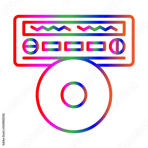 Cd player line gradient icon