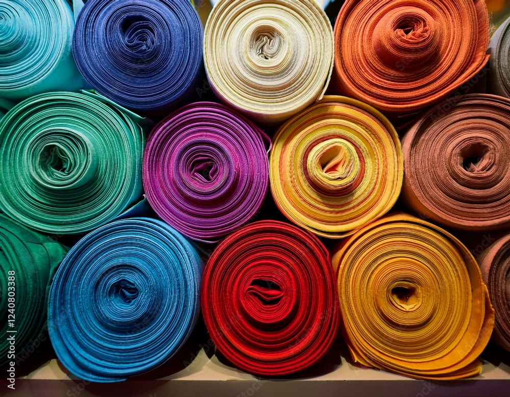 colorful fabric rolls displayed colorful fabric rolls displayed