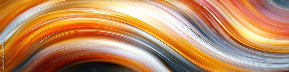 Obraz premium Abstract Wavy Background with Flowing Red and Orange Colors, Smooth Shading and Diagonal Lines