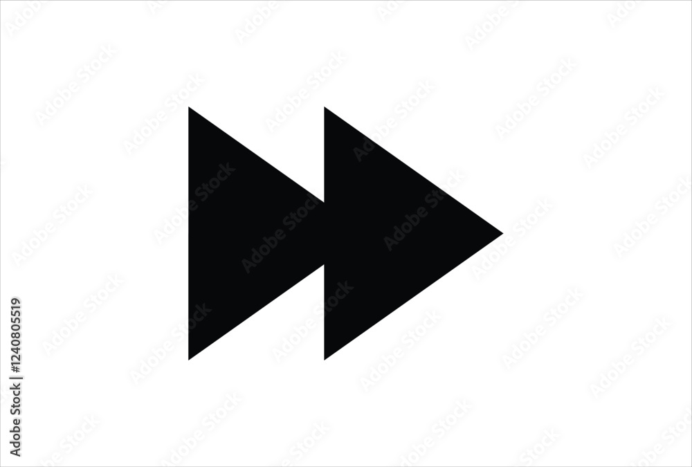 Black arrow icon next play icon isolated on transparent background vector template Black arrow icon next play icon isolated on transparent background vector template