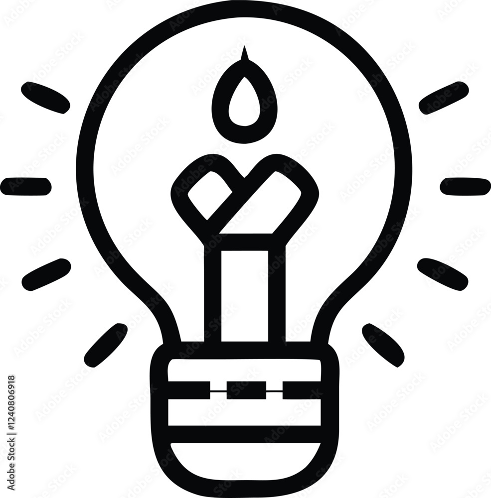 Silhouette vector illustration of a Idea icon on a white background. Silhouette vector illustration of a Idea icon on a white background.