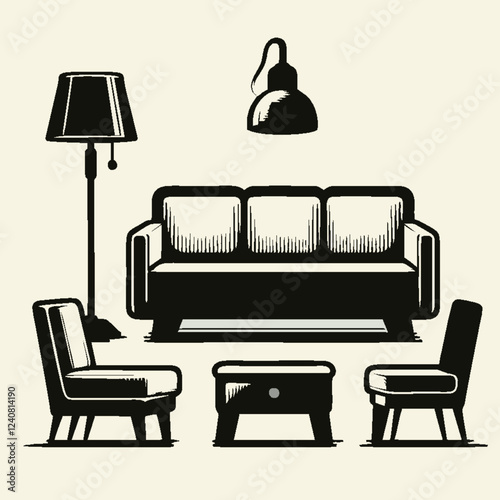 61.eps"This furniture logo is a stylish and elegant design that represents home decor, interior design, and quality craftsmanship. It features minimalist furniture icons, abstract wood patterns, or mo