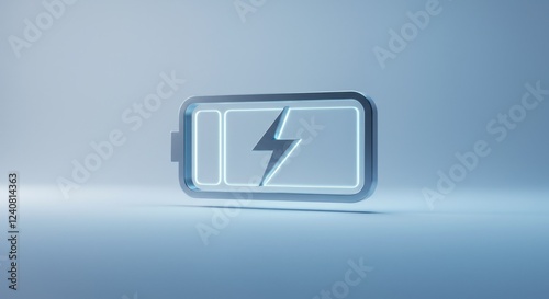 Glowing Battery Icon Displays Full Power Charge