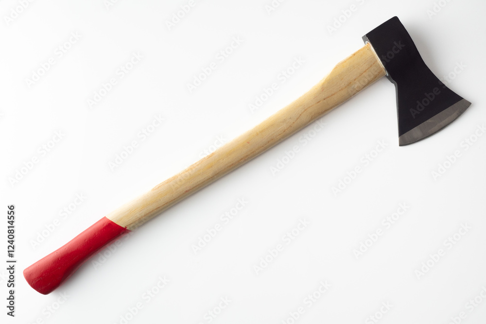 sharp steel axe on a white background sharp steel axe on a white background