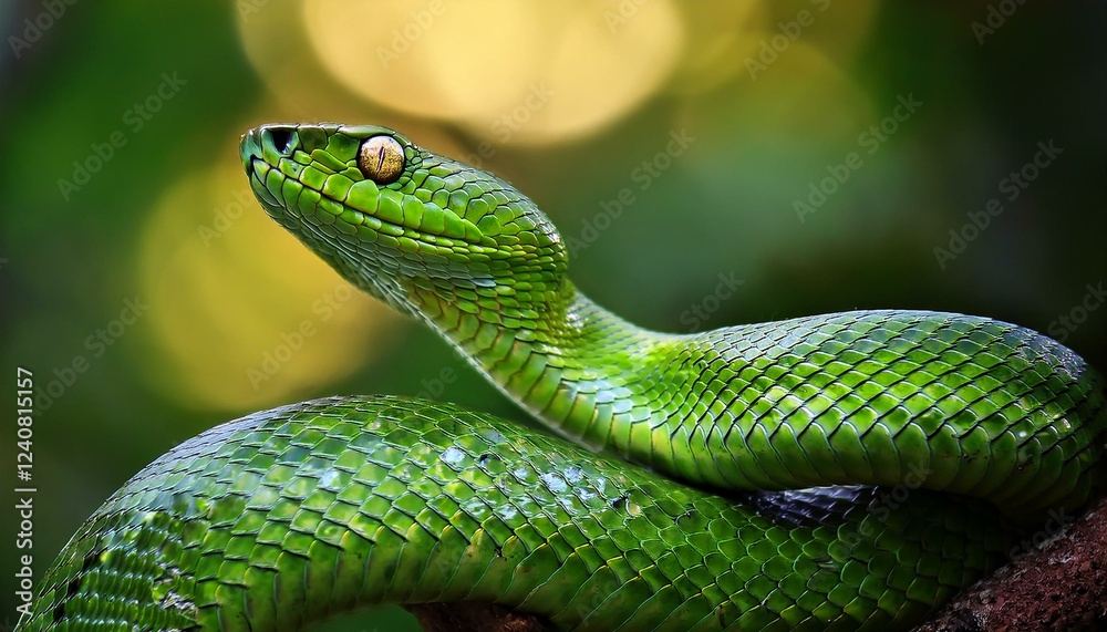 close up of glimmering green snake close up of glimmering green snake