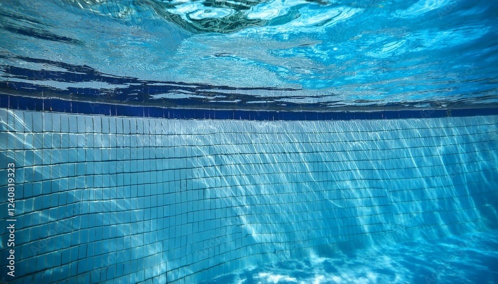 Obraz premium angled view of swimming pool water with gentle ripples