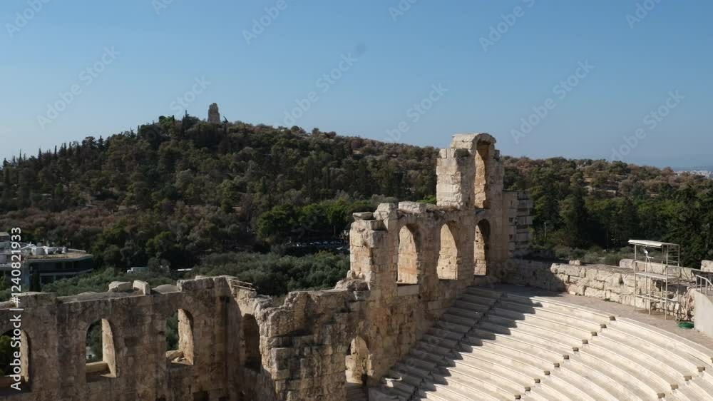 Detail of facade of Odeon of Herodes Atticus, Acropolis, Athens, Greece Detail of facade of Odeon of Herodes Atticus, Acropolis, Athens, Greece
