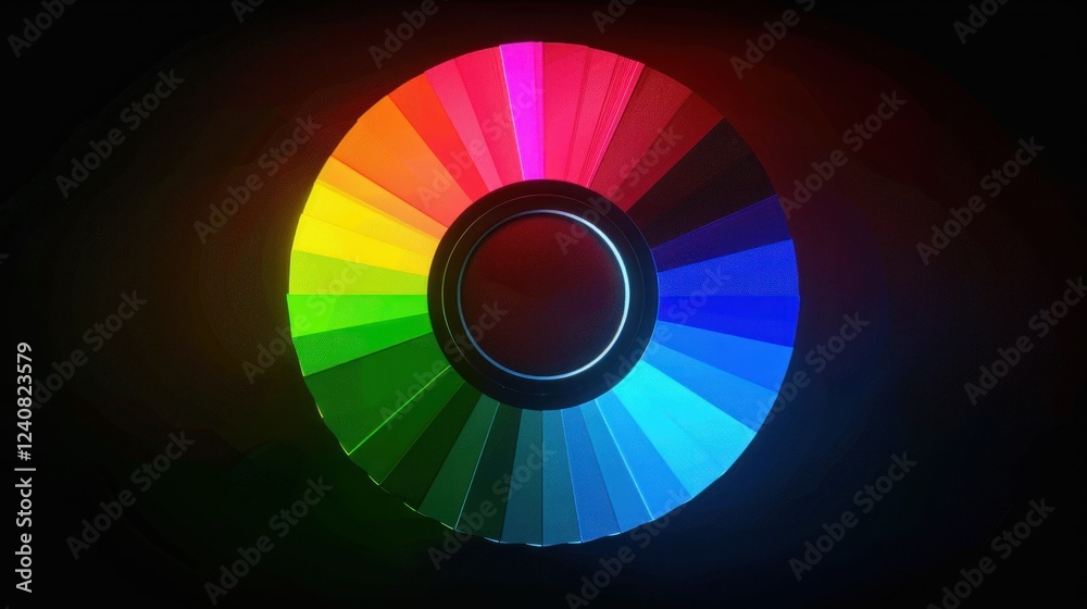 A digital RGB color wheel showing red, green, and blue with smooth transitions in between. A digital RGB color wheel showing red, green, and blue with smooth transitions in between.