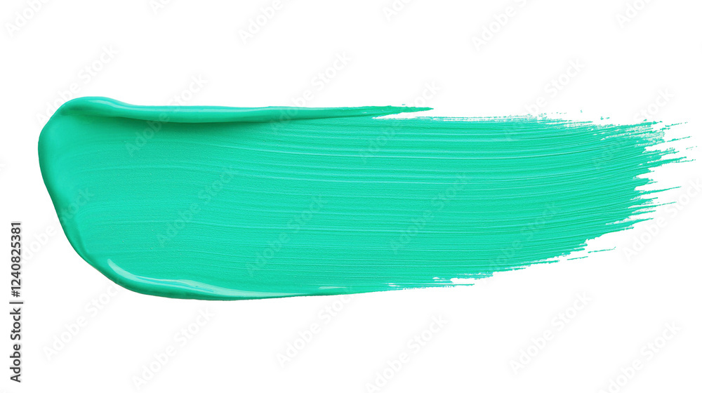 Fototapeta premium turquoise paint brush stroke isolated. color paint on transparent background. png