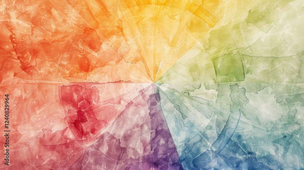Obraz premium A color wheel created in a watercolor style with a light, organic feel to the colors.