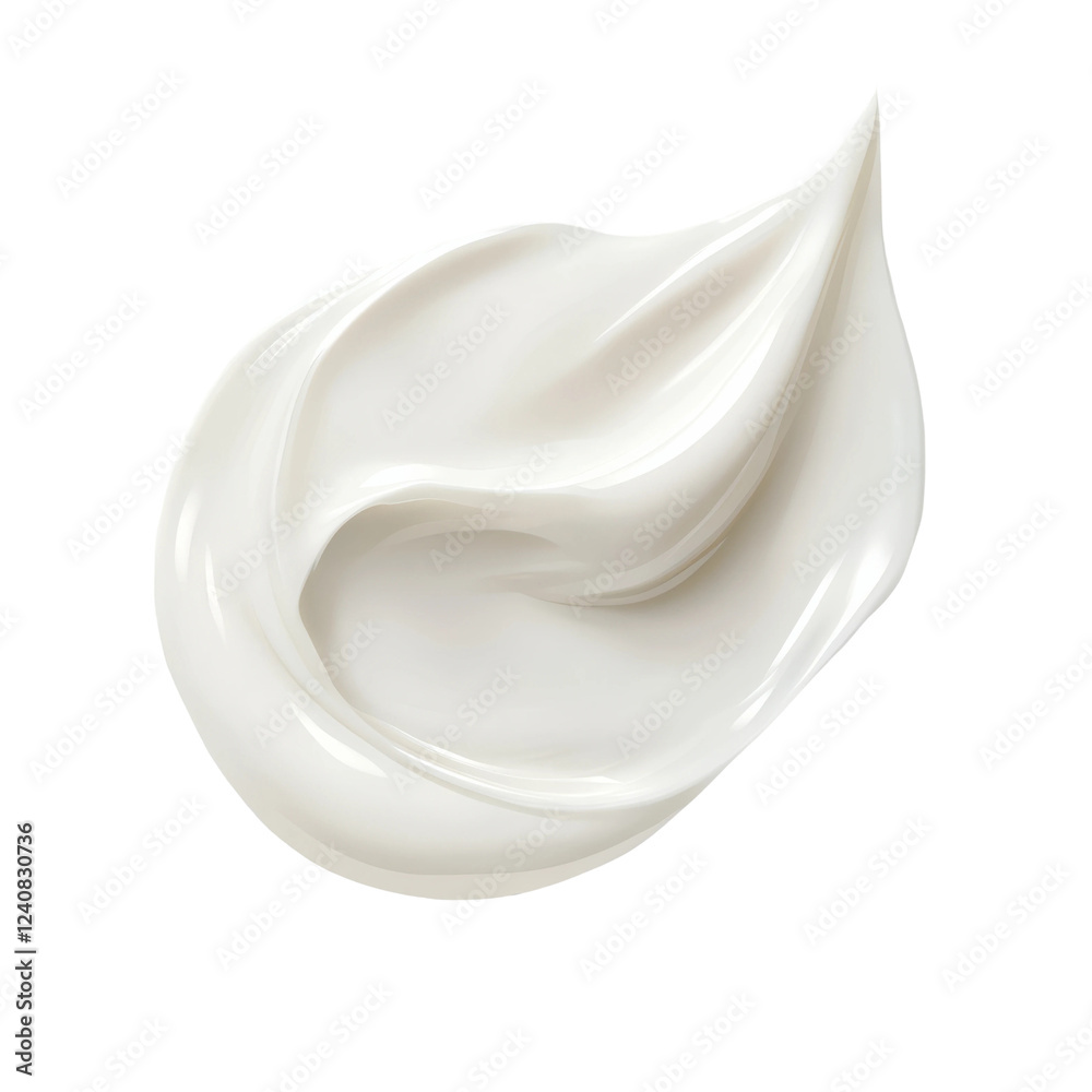Creamy white cosmetic cream swirled on a transparent background showcasing its smooth texture and versatility for skincare and beauty products Creamy white cosmetic cream swirled on a transparent background showcasing its smooth texture and versatility for skincare and beauty products