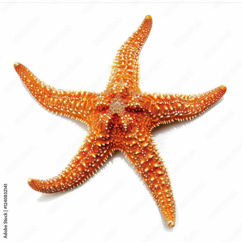 Bright orange starfish on a white background. Bright orange starfish on a white background.