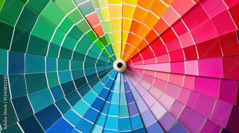 Obraz premium A vibrant color wheel made up of concentric circles, each representing a different color.