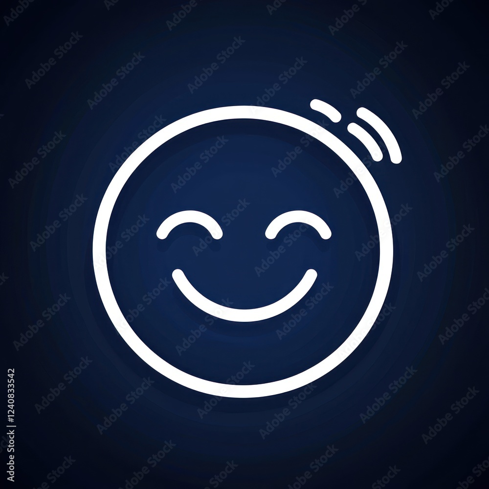 Simple Smiling Face Icon on Dark Background for Positive Vibes Simple Smiling Face Icon on Dark Background for Positive Vibes