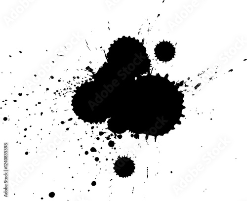 black ink brush dropped splatter splash