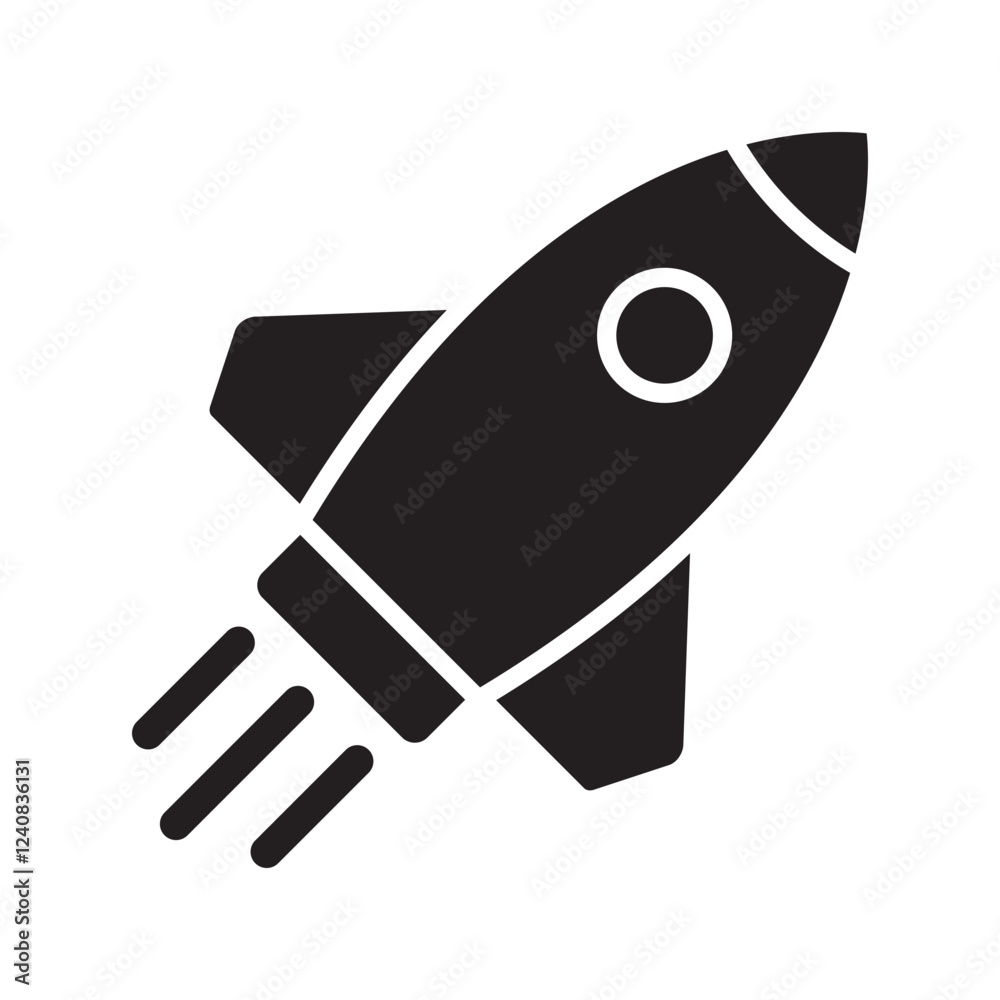 Rocket icon. Flying rocket icon. Rocket icon. Flying rocket icon.