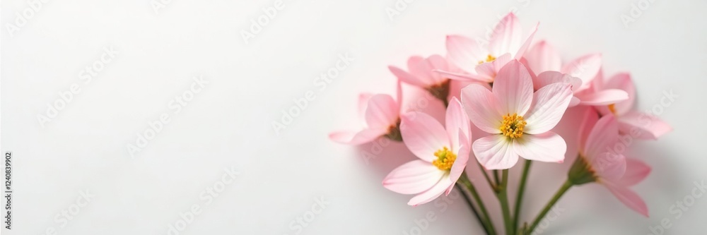 Freesia flowers in a loose bouquet on a soft white background with subtle grey undertones, soft focus, organic, whites Freesia flowers in a loose bouquet on a soft white background with subtle grey undertones, soft focus, organic, whites