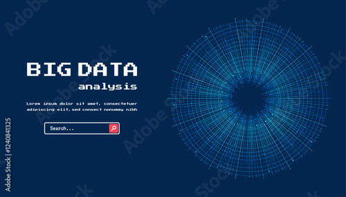 Technology background. Big data visualization concept. Abstract technology circuit board circle