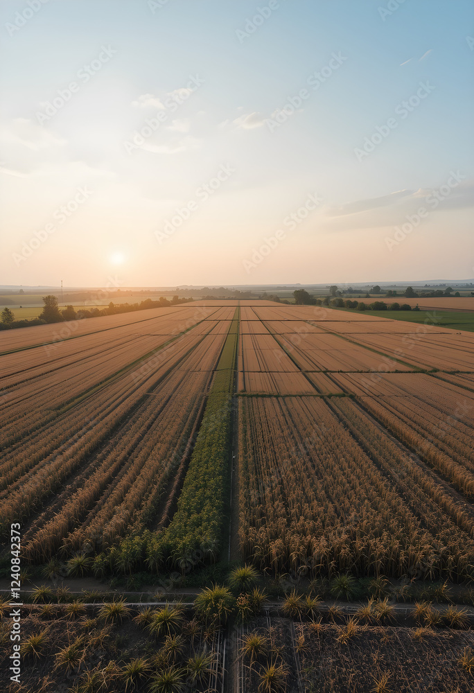 Drone view of crops Drone view of crops