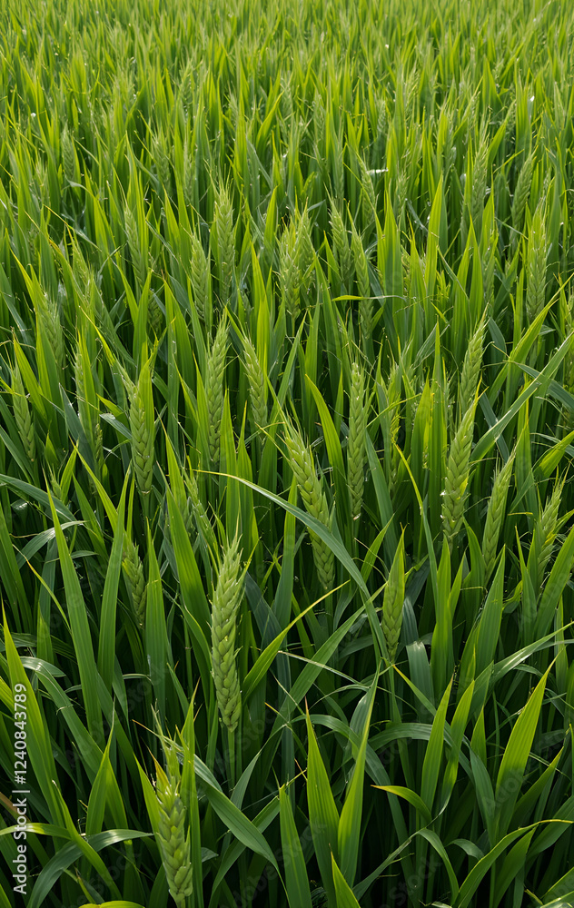 Naklejka premium Rice field close up 