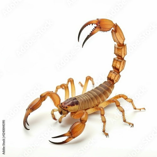 Detailed scorpion on a white background photo