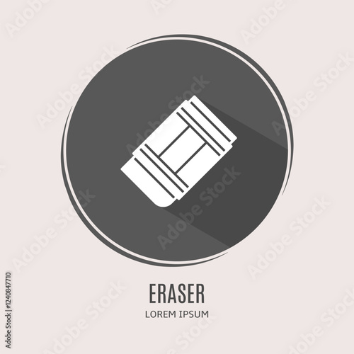 Symbol eraser logo. Illustration of eraser in flat. Stock vector.