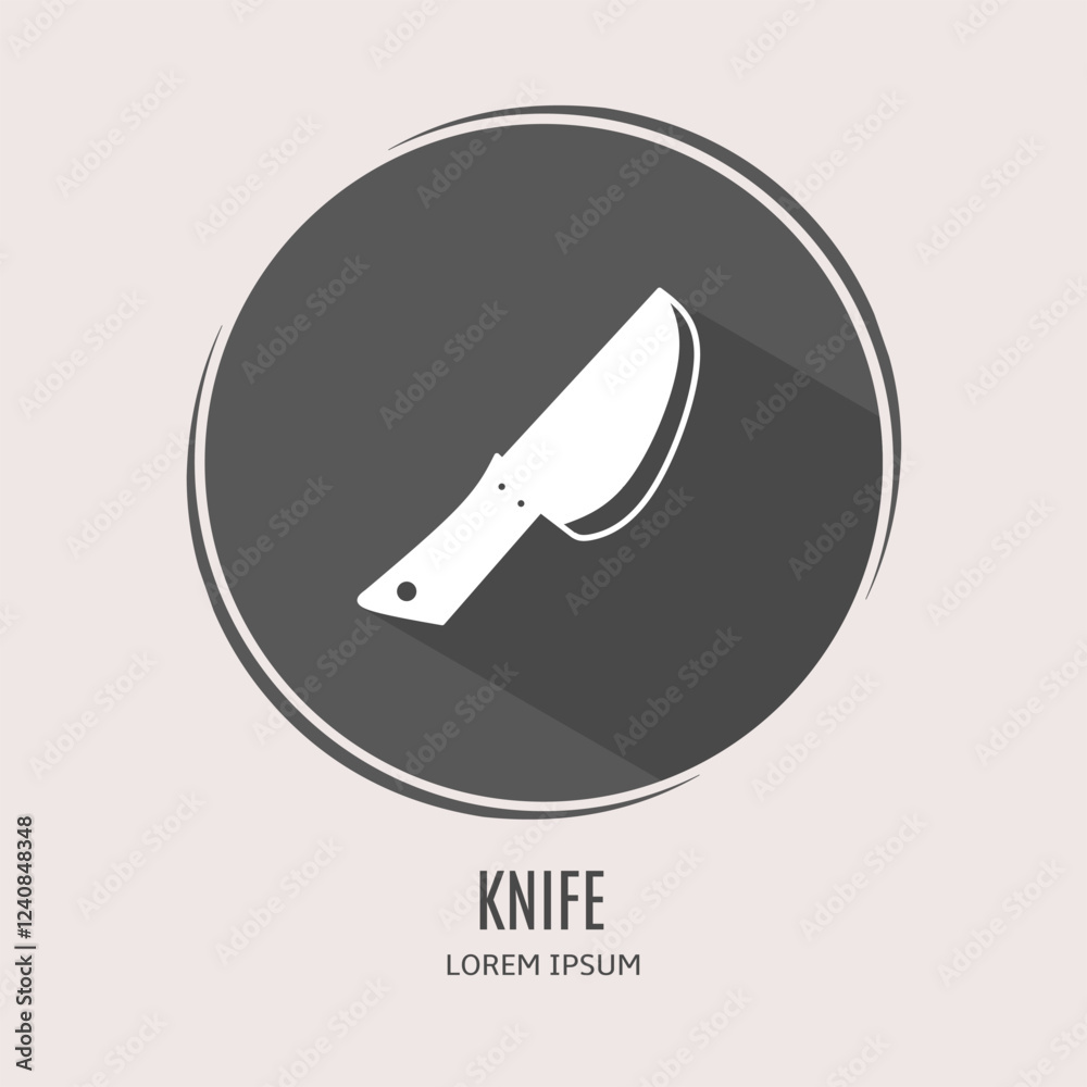 Symbol knife logo. Illustration of knife in flat. Stock vector. Symbol knife logo. Illustration of knife in flat. Stock vector.