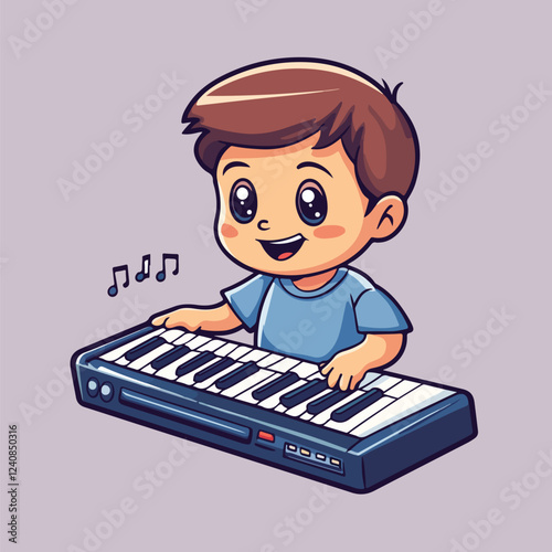 Cute Music Arranger Composing Harmonies vector illustration 
