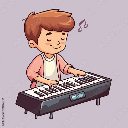 Cute Music Arranger Composing Harmonies vector illustration 