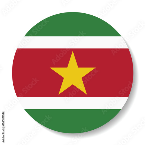 Free Download Flag of Suriname. Flag icon. Standard color. Circle icon flag. 3d illustration. Computer illustration. Digital illustration. Vector illustration. - GFXLoad