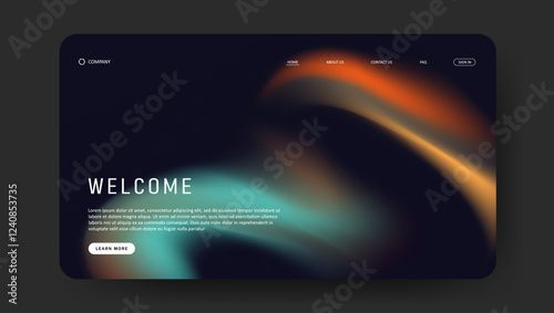 fluid gradient landing page website design