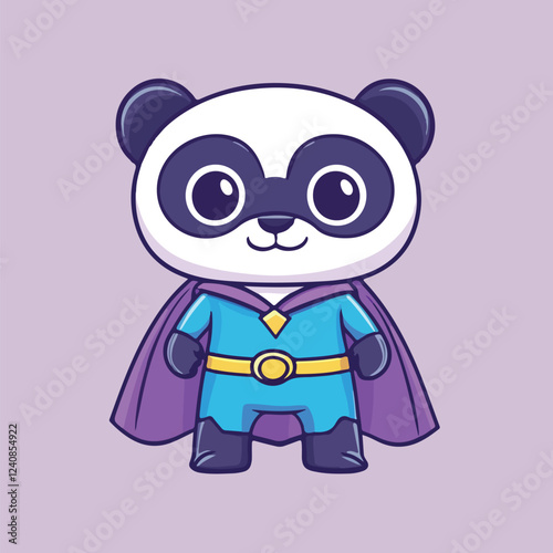 Cute bear hero character vector illustration 
