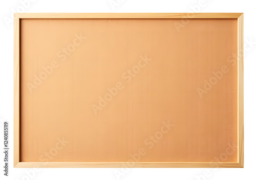 Rectangular Cork Bulletin Board With Wooden Frame. The Board Is Displayed Against A White Background, Ideal For Organizing Notes And Memos. Isolated on transparent background
