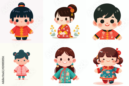 collection of Chinese children cartoon illustration