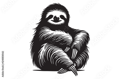 "Relaxed Sloth Illustration"