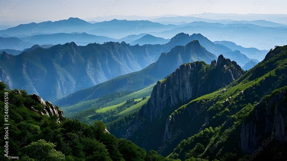 Naklejka premium panorama of the mountains of caucasus
