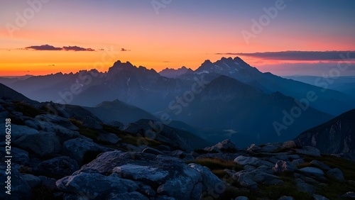 sunset over the mountains