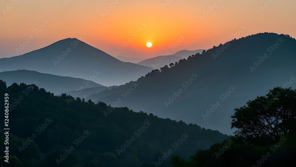 Obraz premium sunset in the mountains