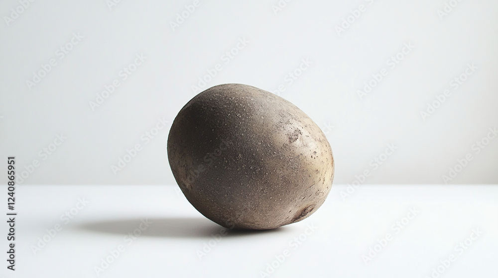 Single raw potato on a white background Single raw potato on a white background