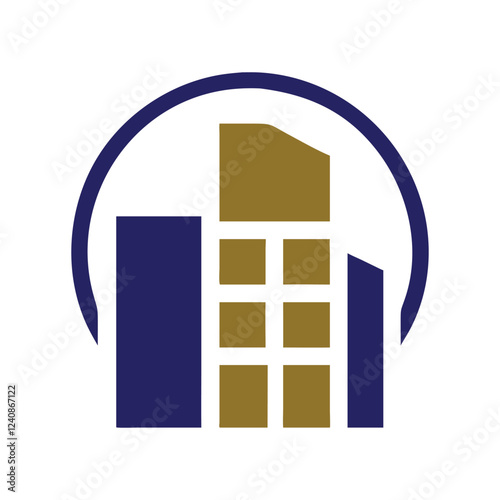 Commercial real estate building logo design