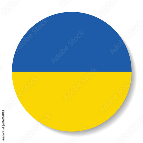 Free Download The flag of Ukraine. Flag icon. Standard color. Round flag. Computer illustration. Digital illustration. Vector illustration. - GFXLoad