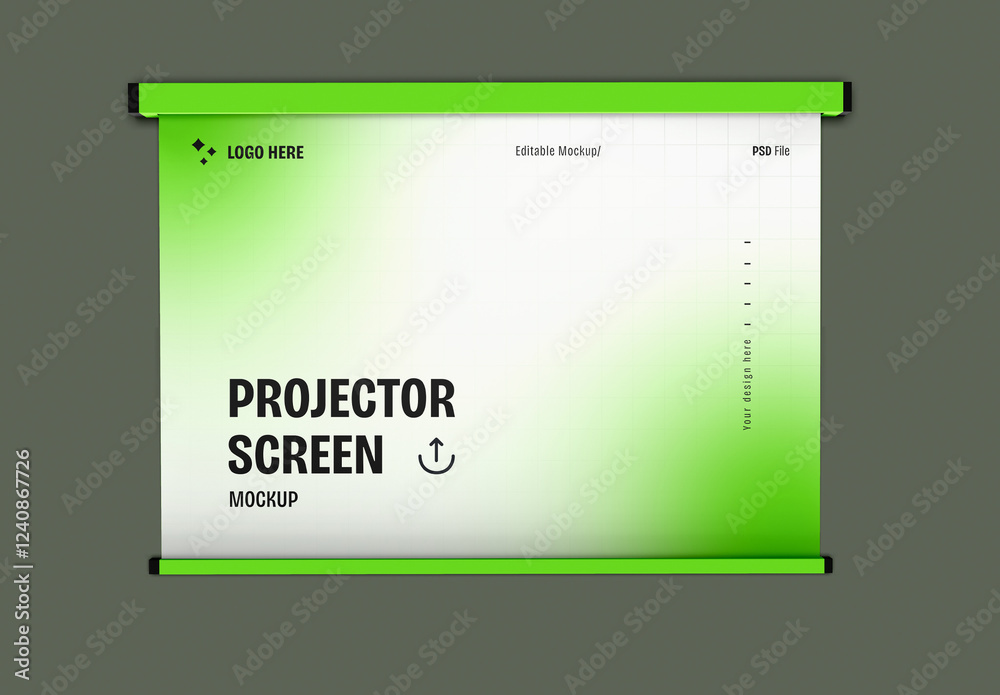 Projector Screen Mockup Front View Stock Template | Adobe Stock