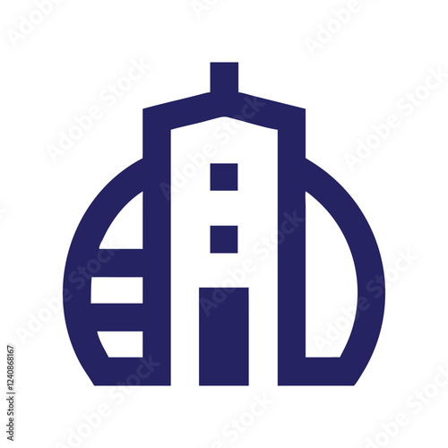 Commercial real estate building logo design