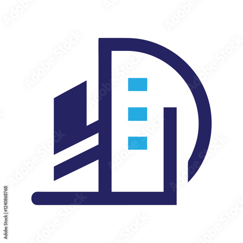 Commercial real estate building logo design