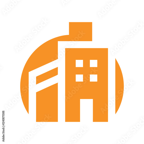 Commercial real estate building logo design